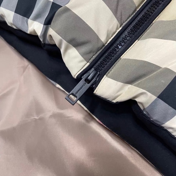 Burberry Women's Checkered Puffer Jacket - Beige, Black, Red - Picture 9 of 9